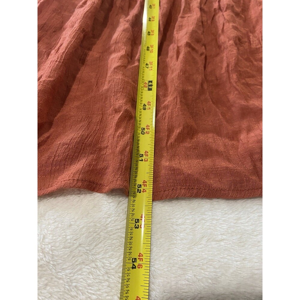 Listicle Maxi Dress Womens M Rust Orange Cami Halter Tiered Boho Earthy Pockets - Picture 5 of 12
